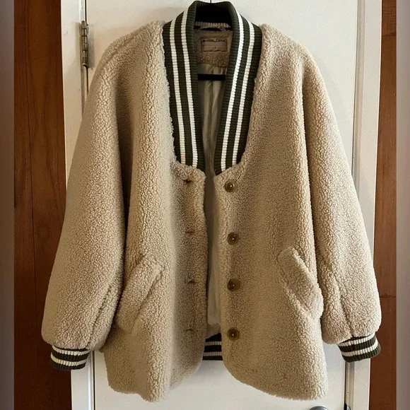 Free People We the Free Sherpa Varsity Jacket - Picture 3 of 10